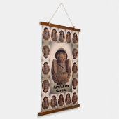 Retro Kitsch Carved Coconut Monkey Bank Hangend Wandkleed (Gebogen)