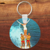  Retro Kitsch dameskiers Sleutelhanger (Voorkant)