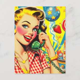 Retro Kitsch Pin Up Briefkaart