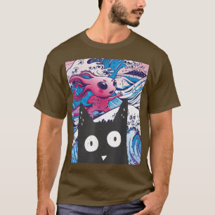 Retro Kitten Neko Synthwave Japan 80s Manga Haraju T-shirt