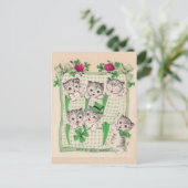  Retro Kittens Saint Patrick's Day Briefkaart (Staand voorkant)