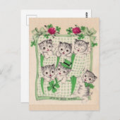  Retro Kittens Saint Patrick's Day Briefkaart (Voorkant / Achterkant)