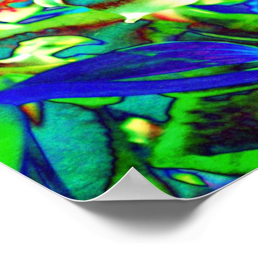 Retro kiwi limoen, abstracte groene blauwgroen tro poster (Hoek)