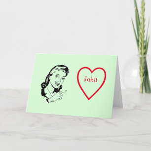 Retro Klantgerichte Liefde van de Valentijnsdag Feestdagen Kaart