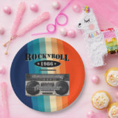 Retro klassiek, boetscapsule, rockmuziek, papieren bordje