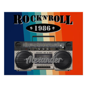 Retro klassiek, boetscapsule, rockmuziek, perfect poster