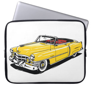 Retro Klassieke Cabriolet Zijde PopArt Laptop Sleeve
