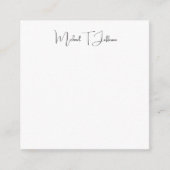 Retro Klassieke Elegante Plain Eenvoudig Grijs Wit Informatiekaartje (Voorkant)