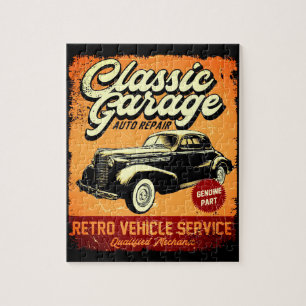 RETRO KLASSIEKE GARAGE PUZZLE LEGPUZZEL