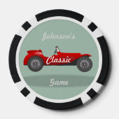 Retro Klassieke Groene Gepersonaliseerde Auto Poker Chips (Achterkant)