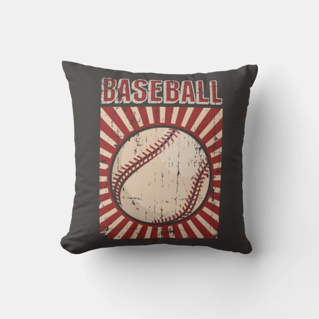 Retro  Klassieke Grunge Baseball Kussen (Voorkant)