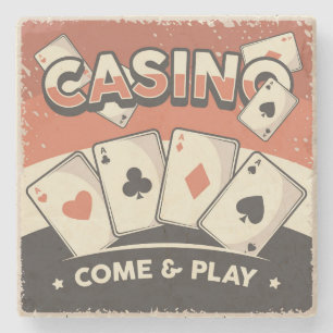 Retro  klassieke Grunge Poker-kaarten Stenen Onderzetter