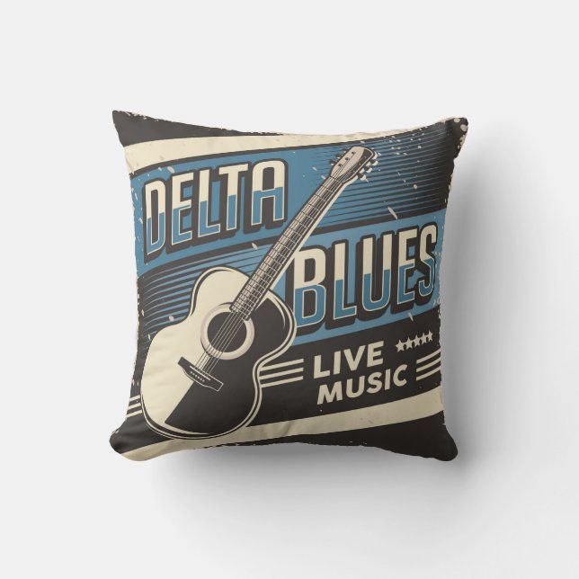 Retro  klassieke muziek delta Blues Kussen (Voorkant)