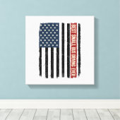 Retro Klein Buschauffeur Vlag Shirt Ontwerp_1 Canvas Afdruk (Insitu (Houten vloer))