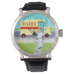 Retro Kleine Horloge van de Melkboer van de Stad