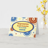 Retro Kleinzoon Gefeliciteerd Afstuderen Kaart (Gele Bloem)