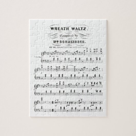 Retro-kleppen van muzieknoten vellen ( wals) legpuzzel (Verticaal)