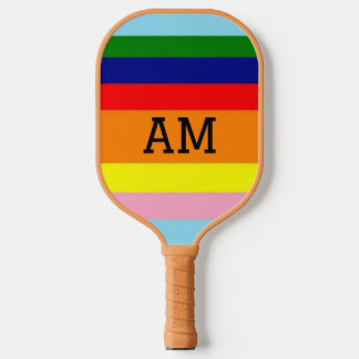 Retro Kleur Horizonaal Gestreept Pickleball Paddle