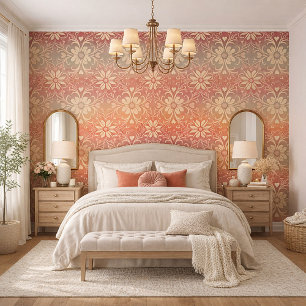 Retro kleur mengeling bloemmotief behang