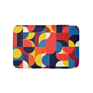 Retro Kleurblok Geometrie Kunst Badmat