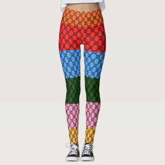 Retro Kleurblok Monogram Leggings