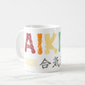  Retro Kleuren Aikido Drink Mok (Voorkant links)