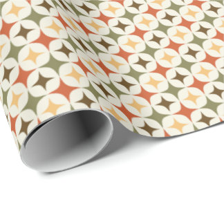 Retro Kleuren Atomische 50s Vormen Patroon Cadeaupapier