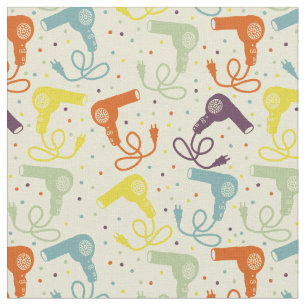 Retro-kleuren Hairdryers Bloemdrogers gepatterd Stof