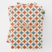 Retro kleuren midden eeuw moderne cirkels inpakpapier vel (In situ)