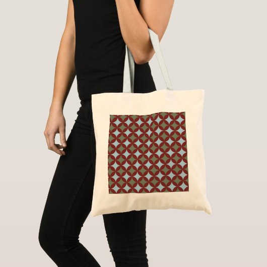 Retro kleuren midden eeuw moderne cirkels tote bag (Voorkant (product))