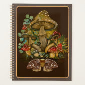 Retro  kleuren Mushroom & Moth Art Planner (Voorkant)