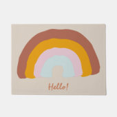 Retro Kleuren Rainbow Doodle Drawing Custom Berich Deurmat (Voorkant)
