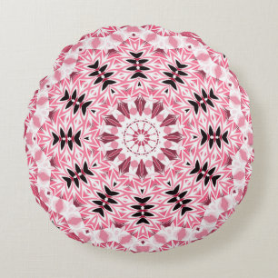 Retro-kleuren rond mandala roze kleuren rond rond kussen