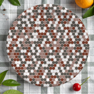 Retro kleuren stippenpatroon papieren bordje
