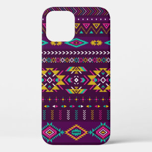 retro kleuren tribale  naadloze navajo patter iPhone 12 hoesje