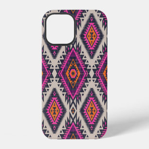 Retro kleuren, tribale Navajo ontwerp. iPhone 12 Hoesje