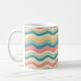 Retro kleuren Wave Boho stijl Abstracte patronen Koffiemok