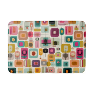 RETRO kleurenblokken Mid Century Moderne Abstracte Badmat