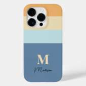 Retro Kleurenblokken Monogram Case-Mate iPhone Case (Achterkant)