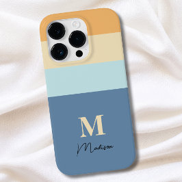 Retro Kleurenblokken Monogram Case-Mate iPhone 14 Pro Hoesje