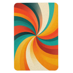 Retro Kleurenwerveling – Vintage Abstracte Achterg Magneet