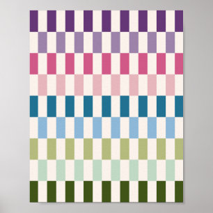 Retro kleurige strepen poster