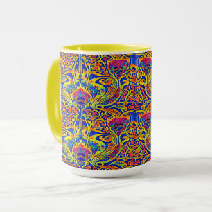 Retro Kleurrijk Art Nouveau Patroon Mok