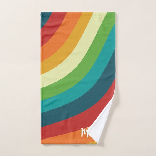 Retro Kleurrijk Bad Handdoek (Handdoek)