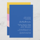 Retro Kleurrijk Blauw Geel Modern Baby shower Kaart (Voorkant / Achterkant)