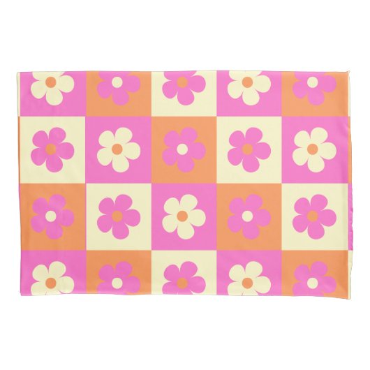 Retro Kleurrijk Boheems Bloemen Patroon Kussensloop (Voorkant)