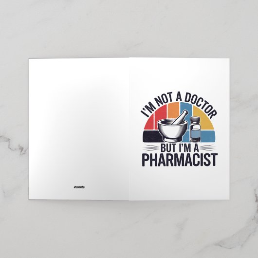 Retro kleurrijk design cadeau voor Apotheker Folie Wenskaart (Buiten Laag)