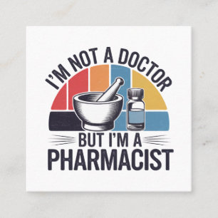 Retro  kleurrijk design cadeau voor Apotheker Vierkante Visitekaartje