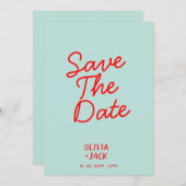 Retro Kleurrijk Helder Funky Uniek Modern Trouwen Save The Date (Voorkant / Achterkant)