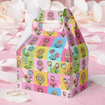 Retro Kleurrijk trendy Bloemen patroon Verjaardags